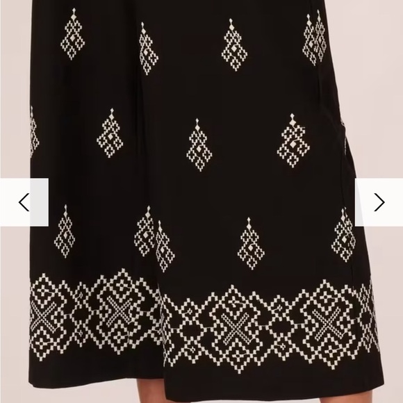 Adrianna Papell
Embroidered Wide Leg Trousers, Black/Cream - Picture 12 of 14